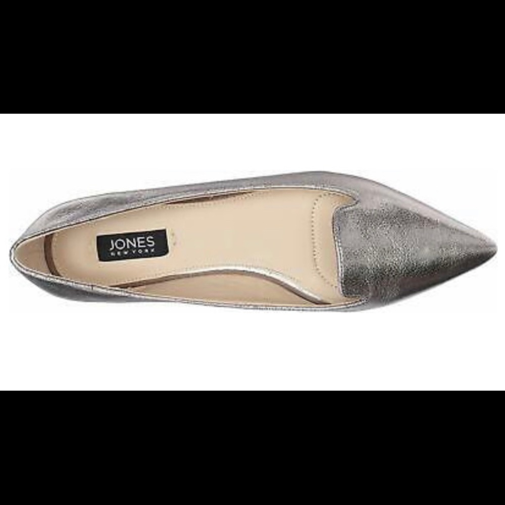 Jones of New York Pewter Metallic Loafer Flat